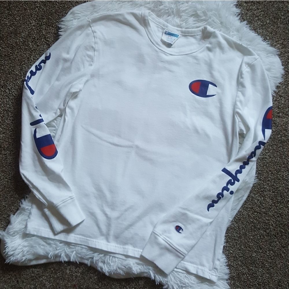 Champion Shirt Crew Neck White Womens Size  Small